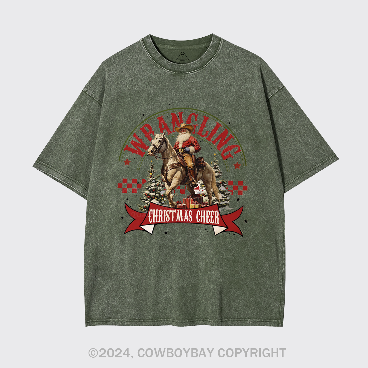 Wrangling Christmas Cheer Garment-dye Tees
