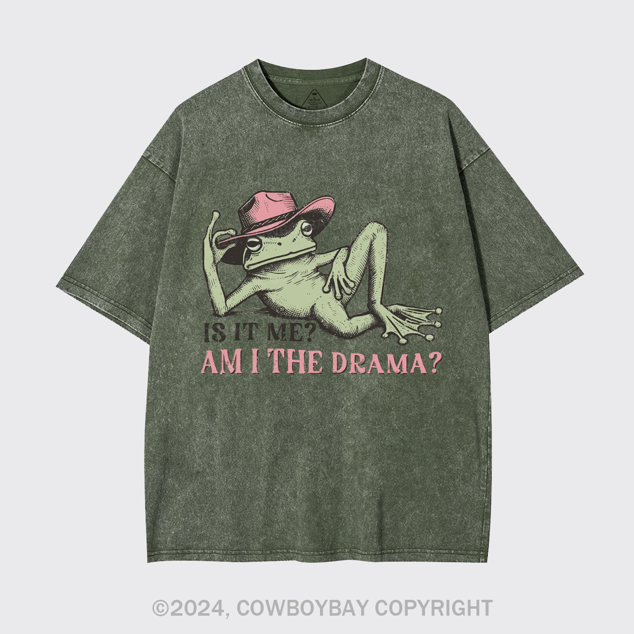 Funny Frog "Am I The Drama?" Garment-dye Tees