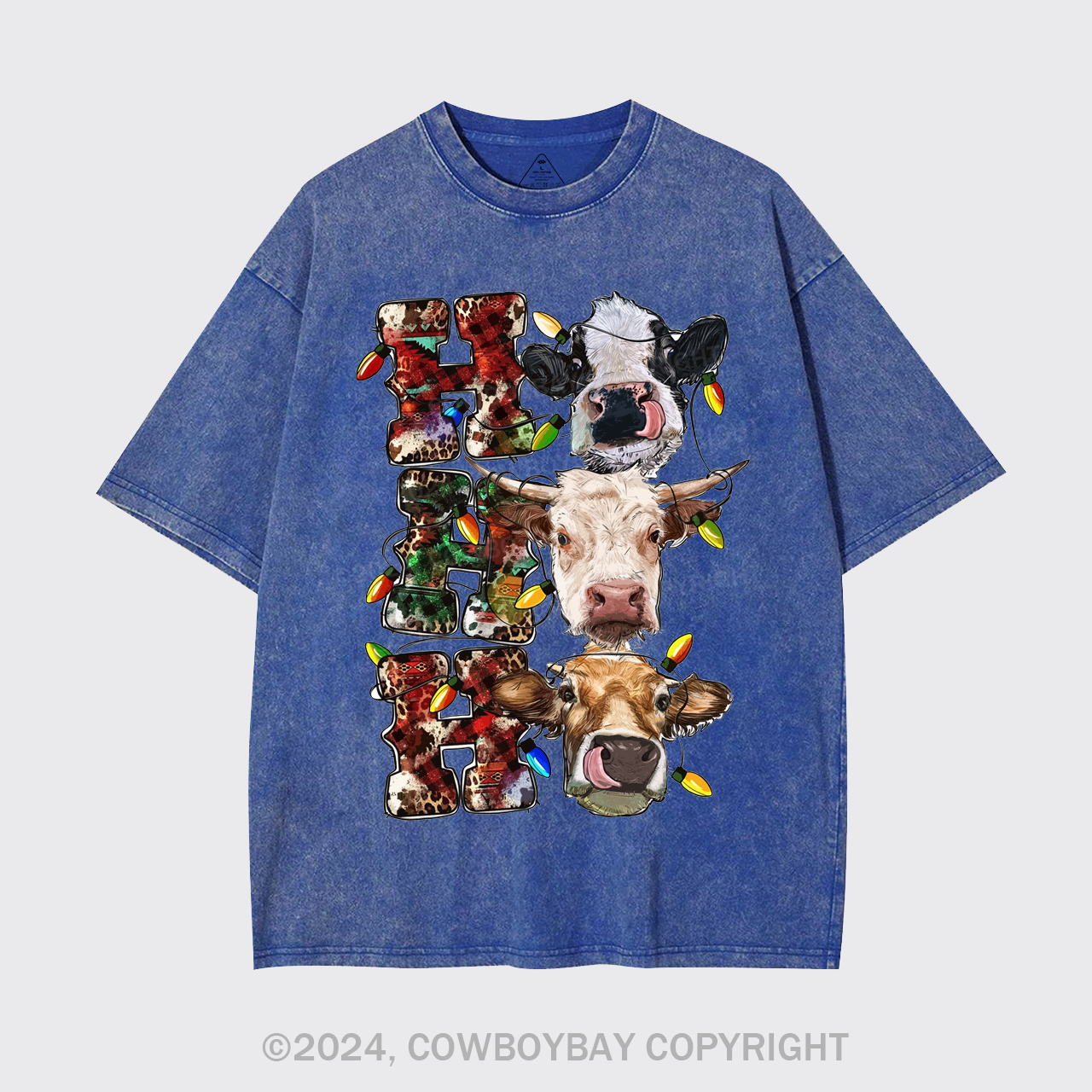 Ho Ho Ho Cows Garment-dye Tees