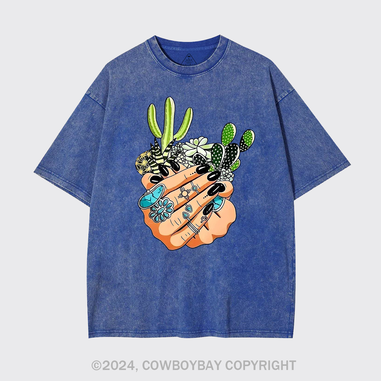 Cactus In My Palm Western Cowboy Garment-dye Tees