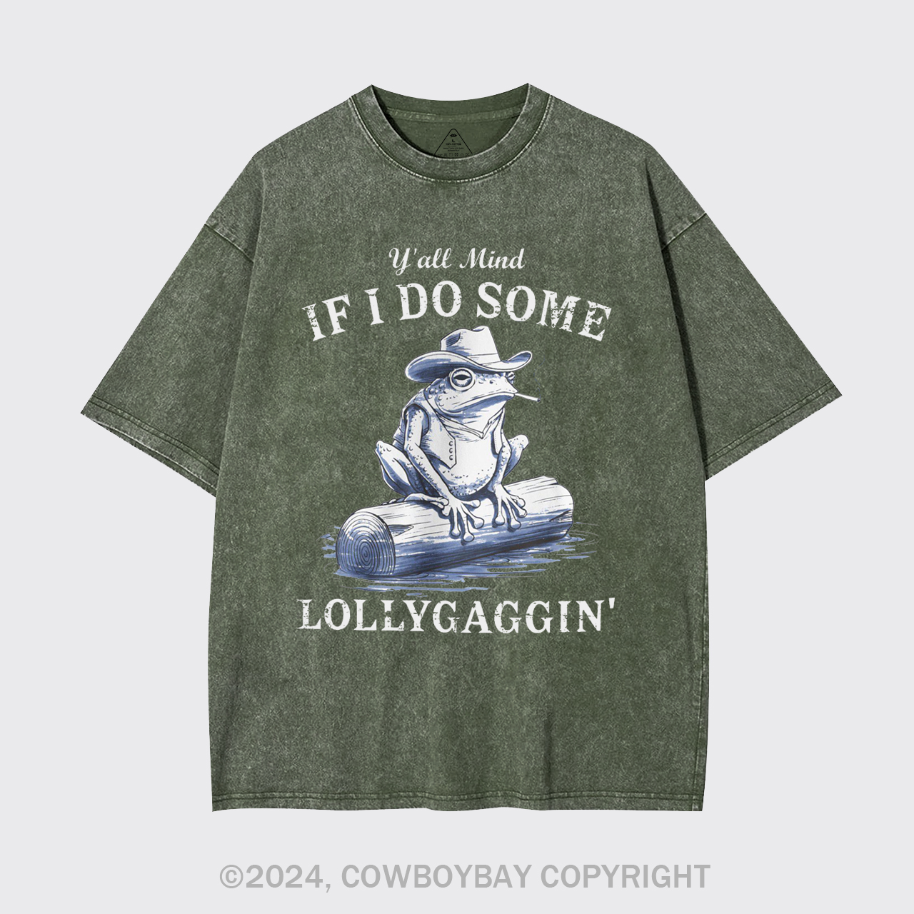 Vintage Cowboy Frog-Y'all Mind If I Do Some Lollygaggin Garment-dye Tees