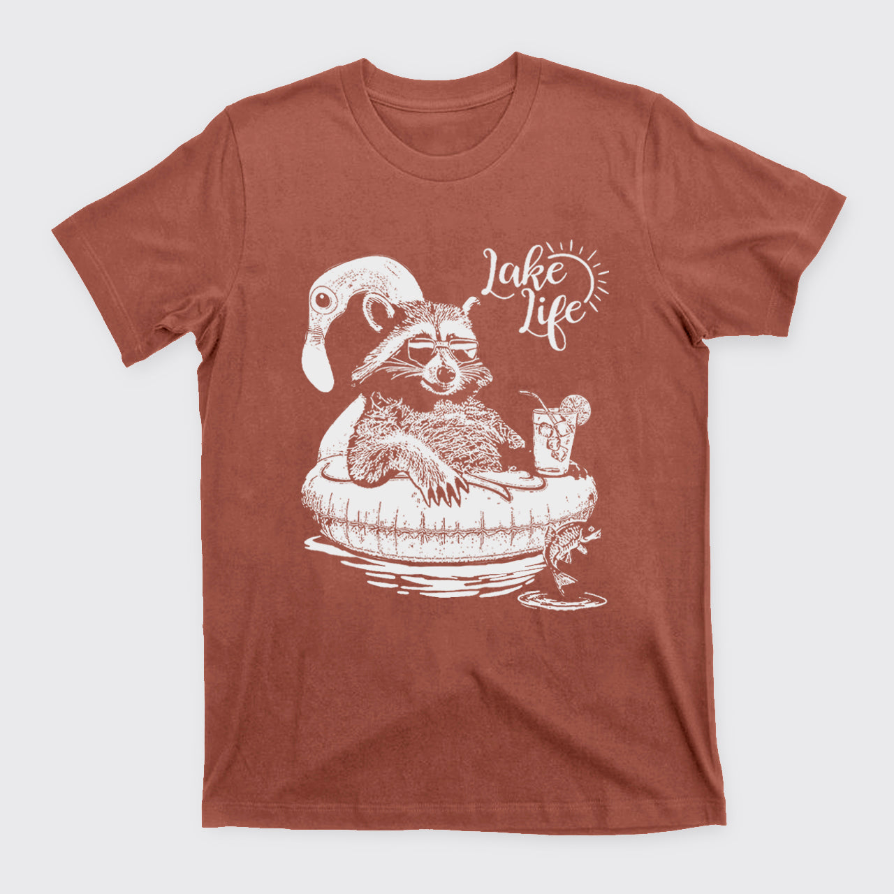 Cute Raccoon Retro Beach Theme T-Shirts