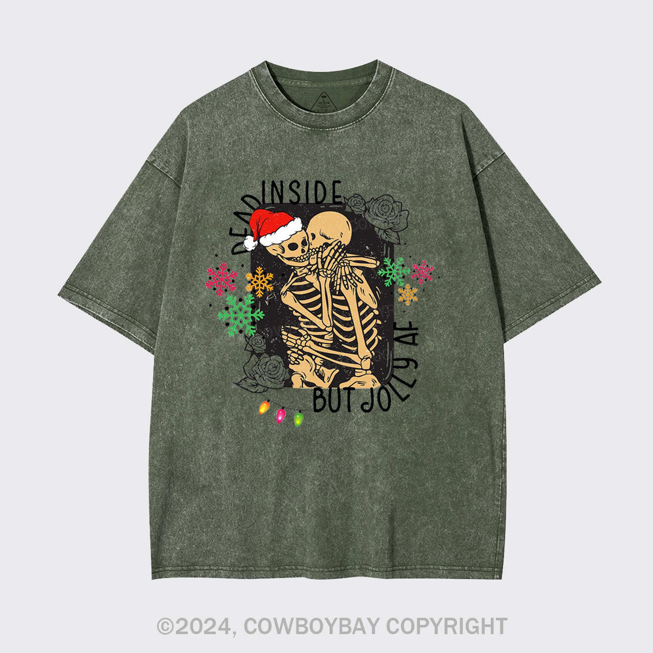 Dead Inside Skeleton Garment-dye Tees