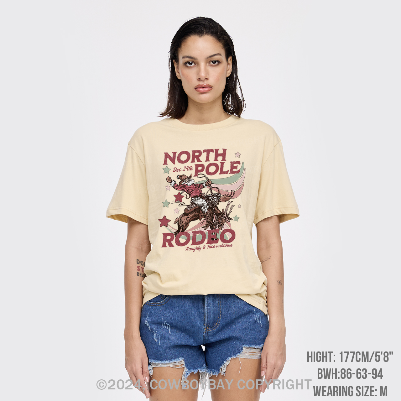 North Pole Rodeo Retro Western Christmas T-Shirts