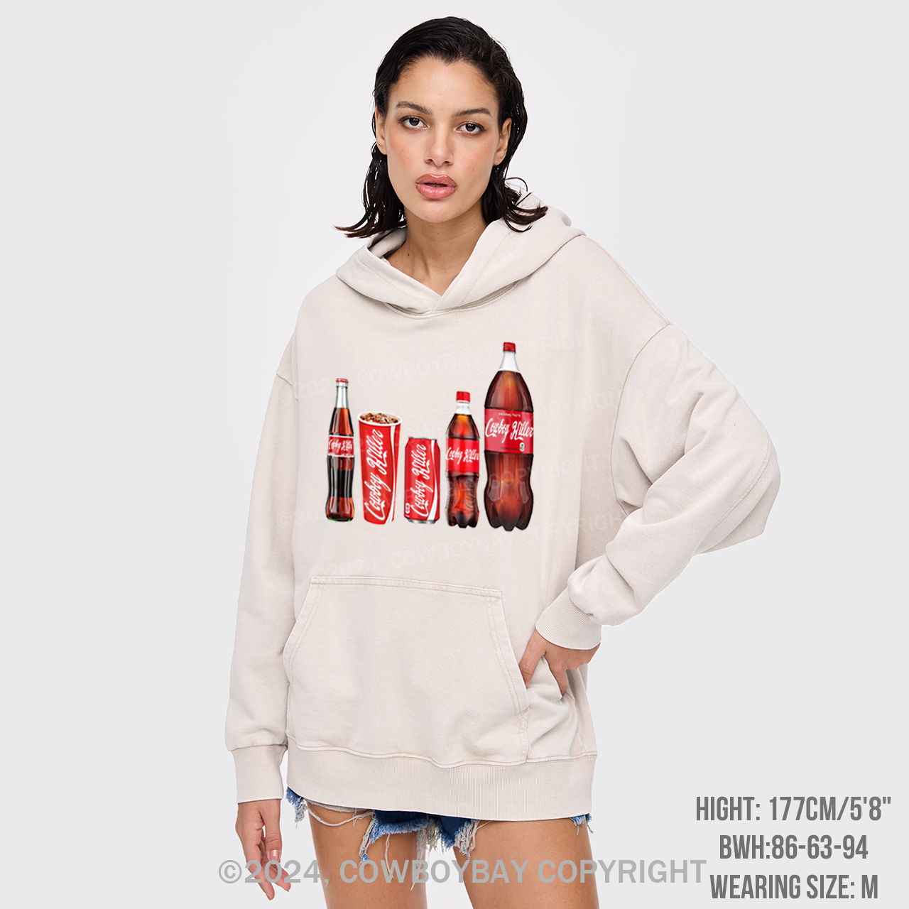 Funny Cowboy Killer Garment-Dye Hoodies