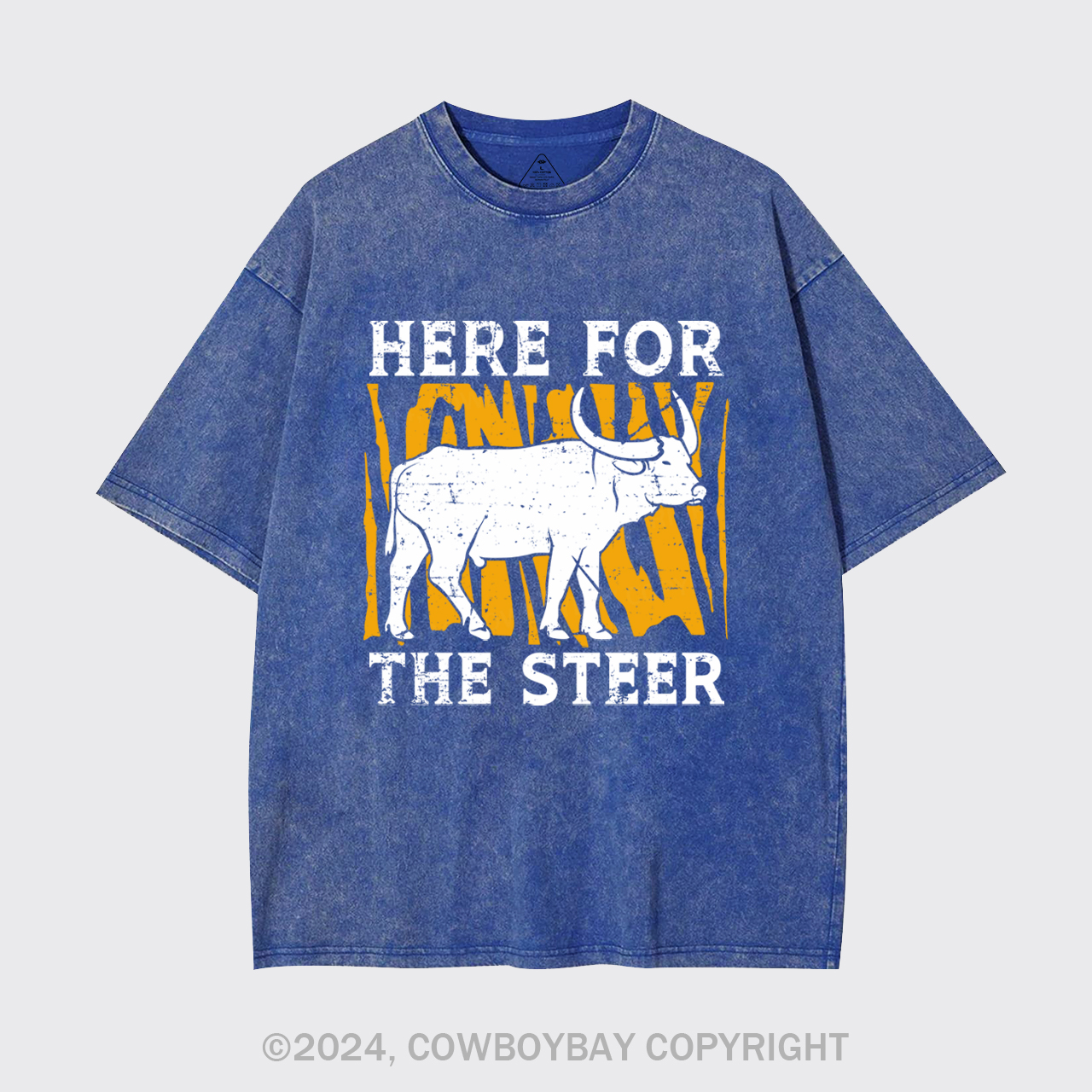 Bull In Arena Steer Wrestler Garment-dye Tees