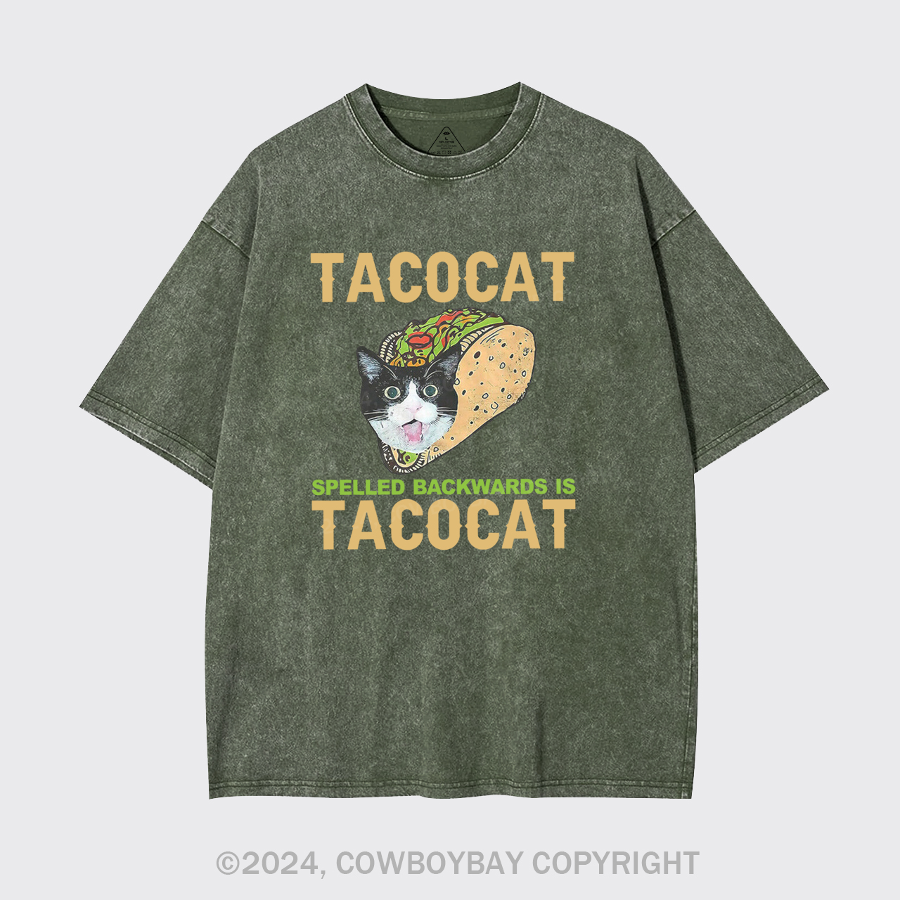Tacocat Spelled Backwards Is Tacocat Garment-dye Tees