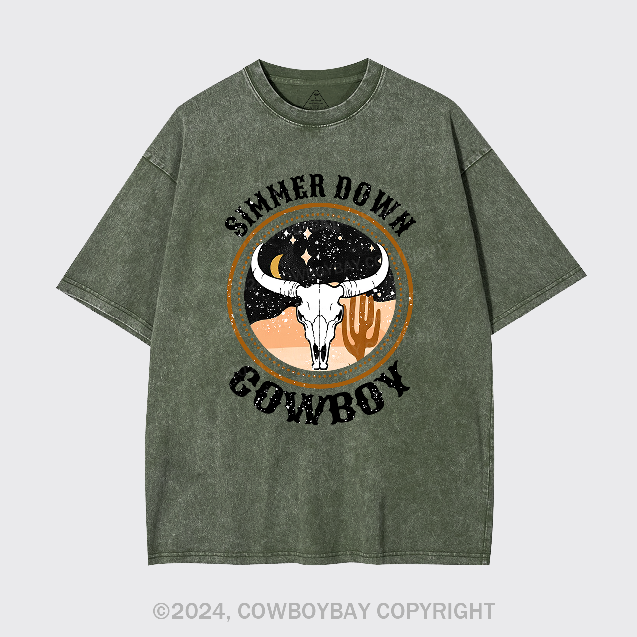 Simmer Down Western Cowboy Garment-dye Tees