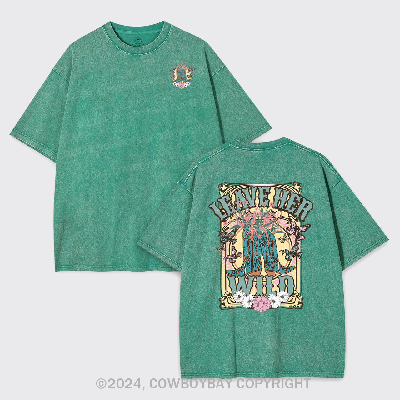 Leave Her Wild Western Cowboy Garment-dye Tees