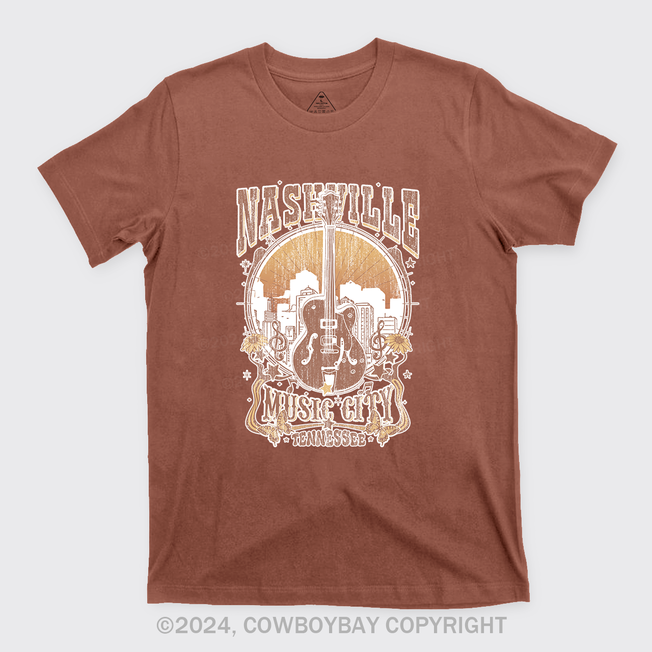 Nashville Music City Vintage Guitar T-Shirt