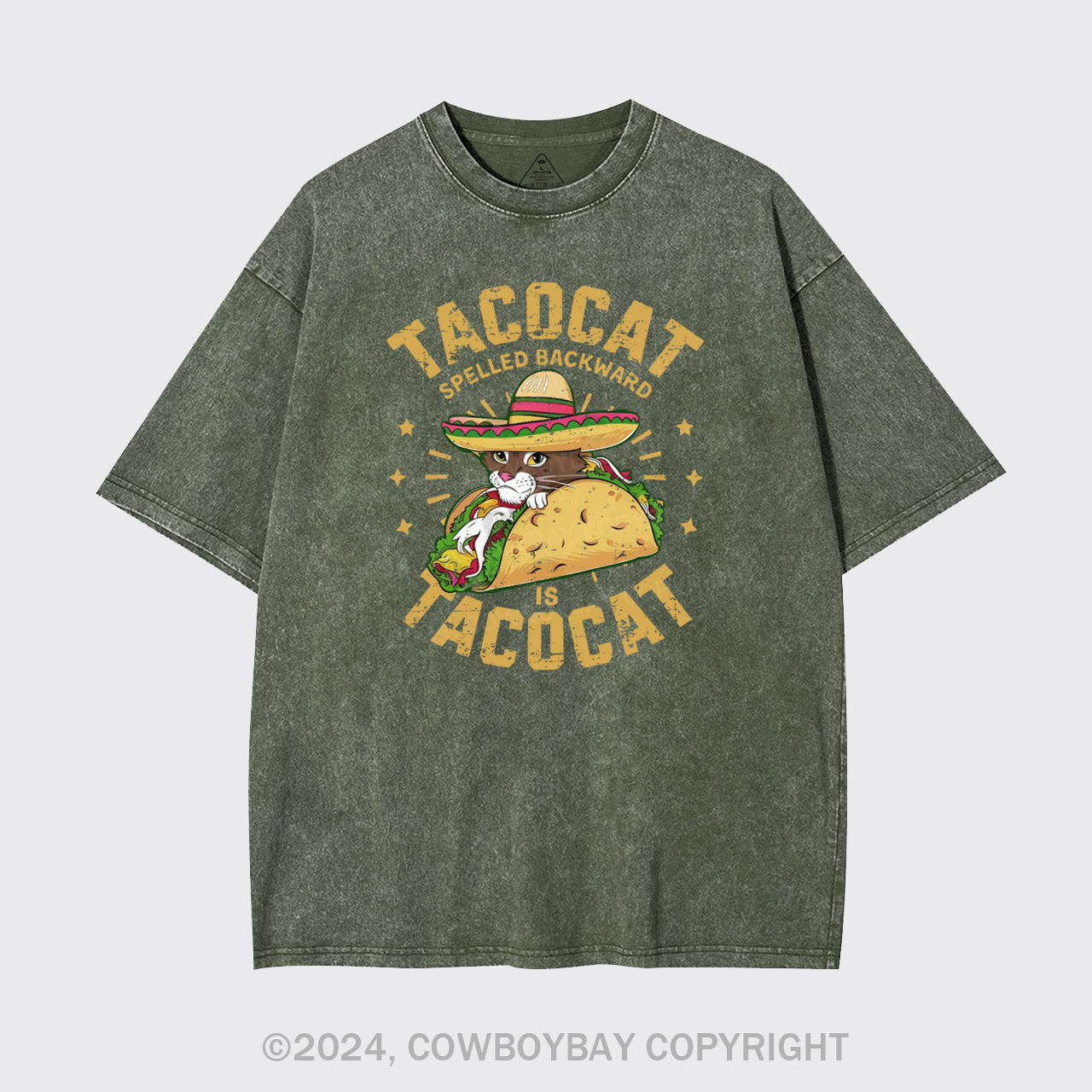 Tacocat Spelled Backward Is Tacocat Garment-dye Tees