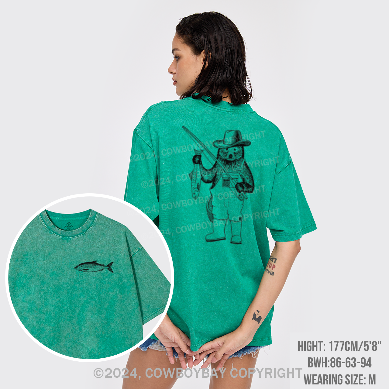 Fishing Bear Garment-dye Tees