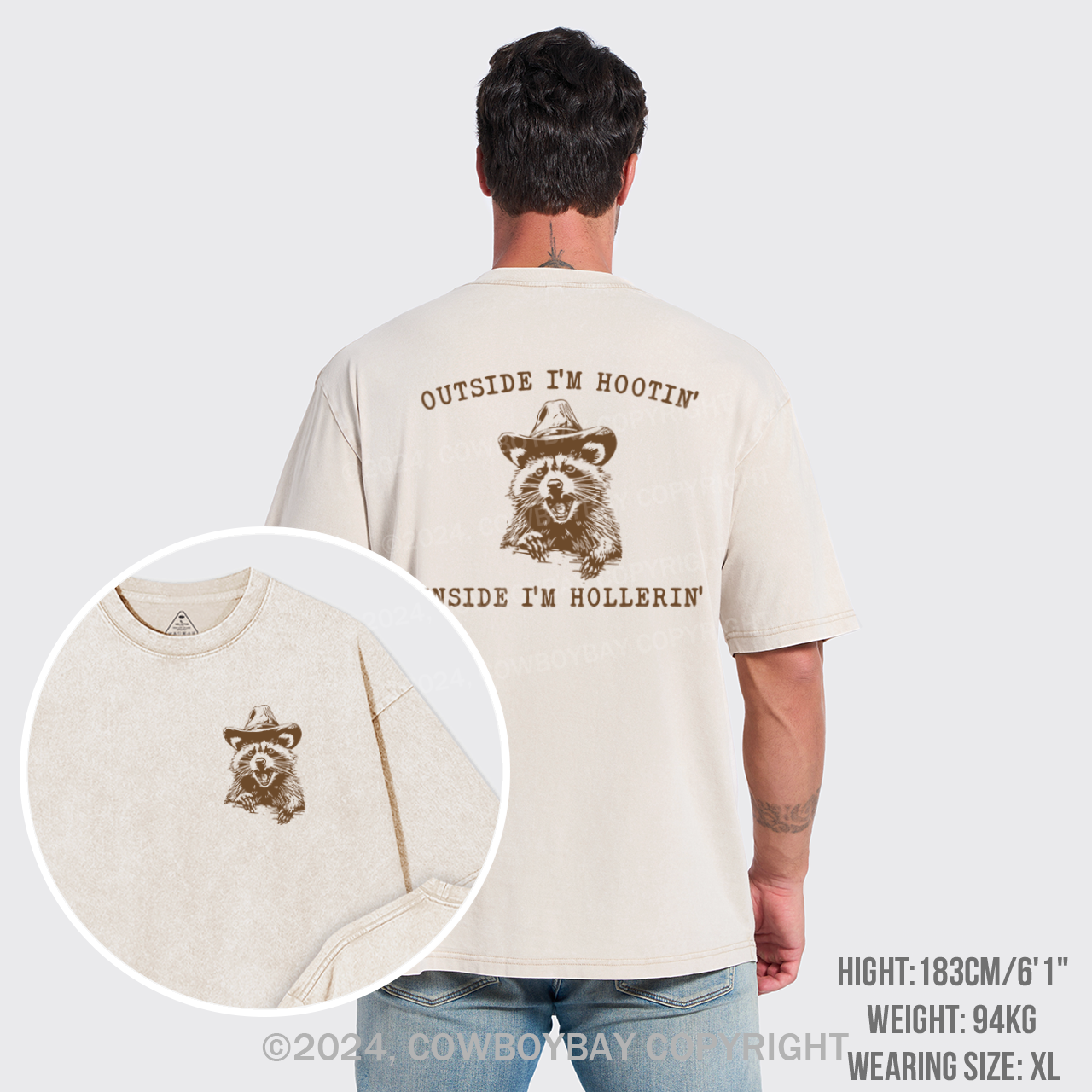 Outside I'm Hootin But Inside I Be Hollerin Garment-dye Tees