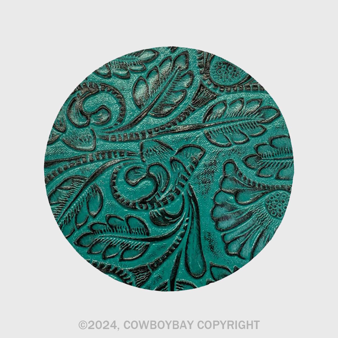 Dark Green Tang Grass Flowers Coaster