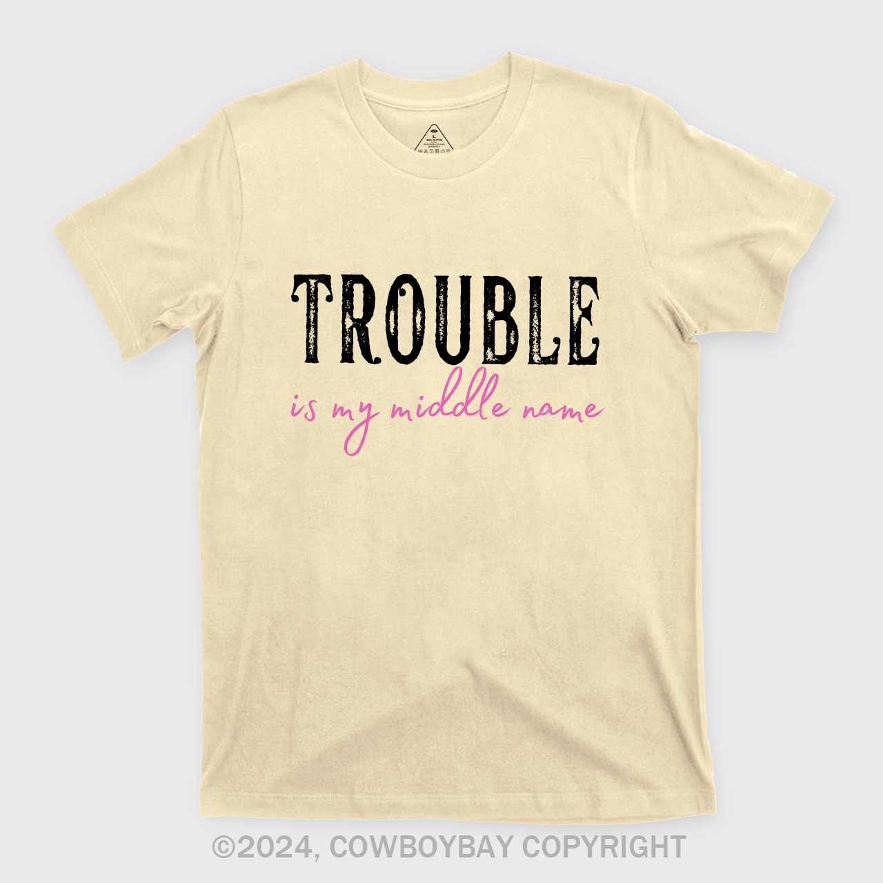 Trouble Follows Me Couples T-Shirts