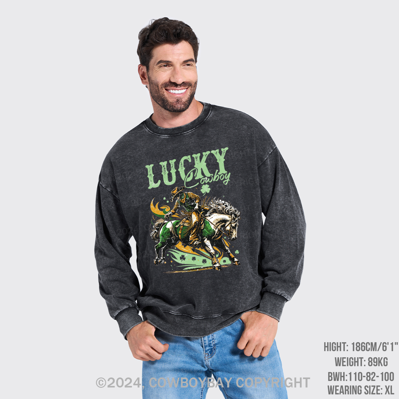 Lucky Cowboy Washed Sweatshirts
