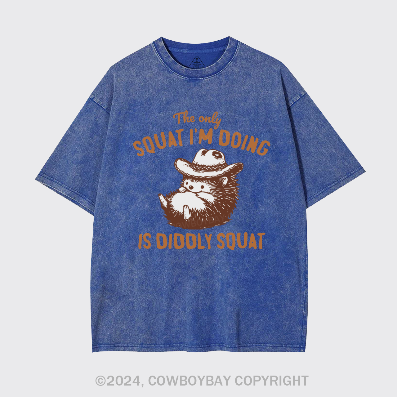 Funny Cowboy Racoon In Vintage Style Garment-dye Tees