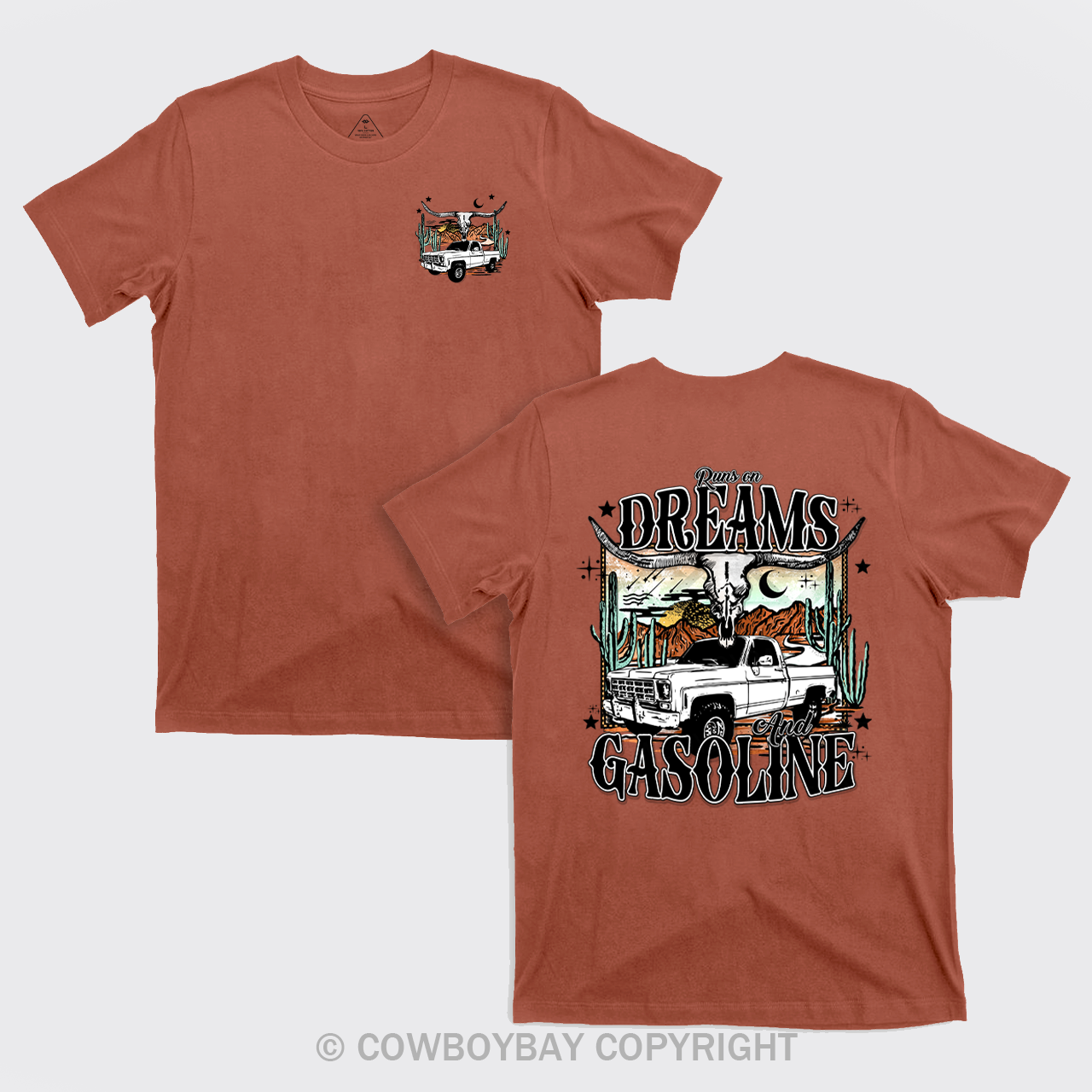 Runs on Dreams and Gasoline Country Cowboy T-Shirts
