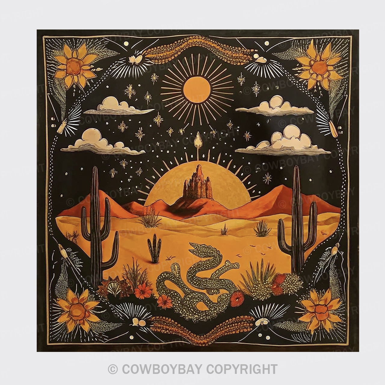 Dark Sky And Desert Cotton Bandana