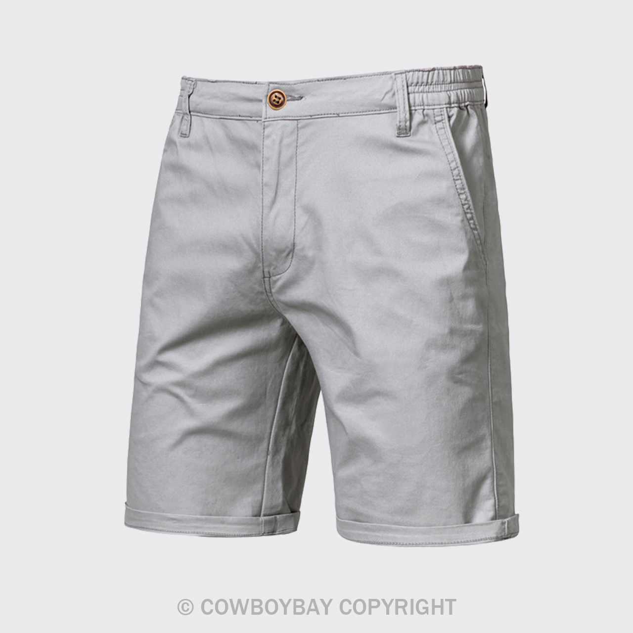 Light Grey Men's Cotton Casual Shorts