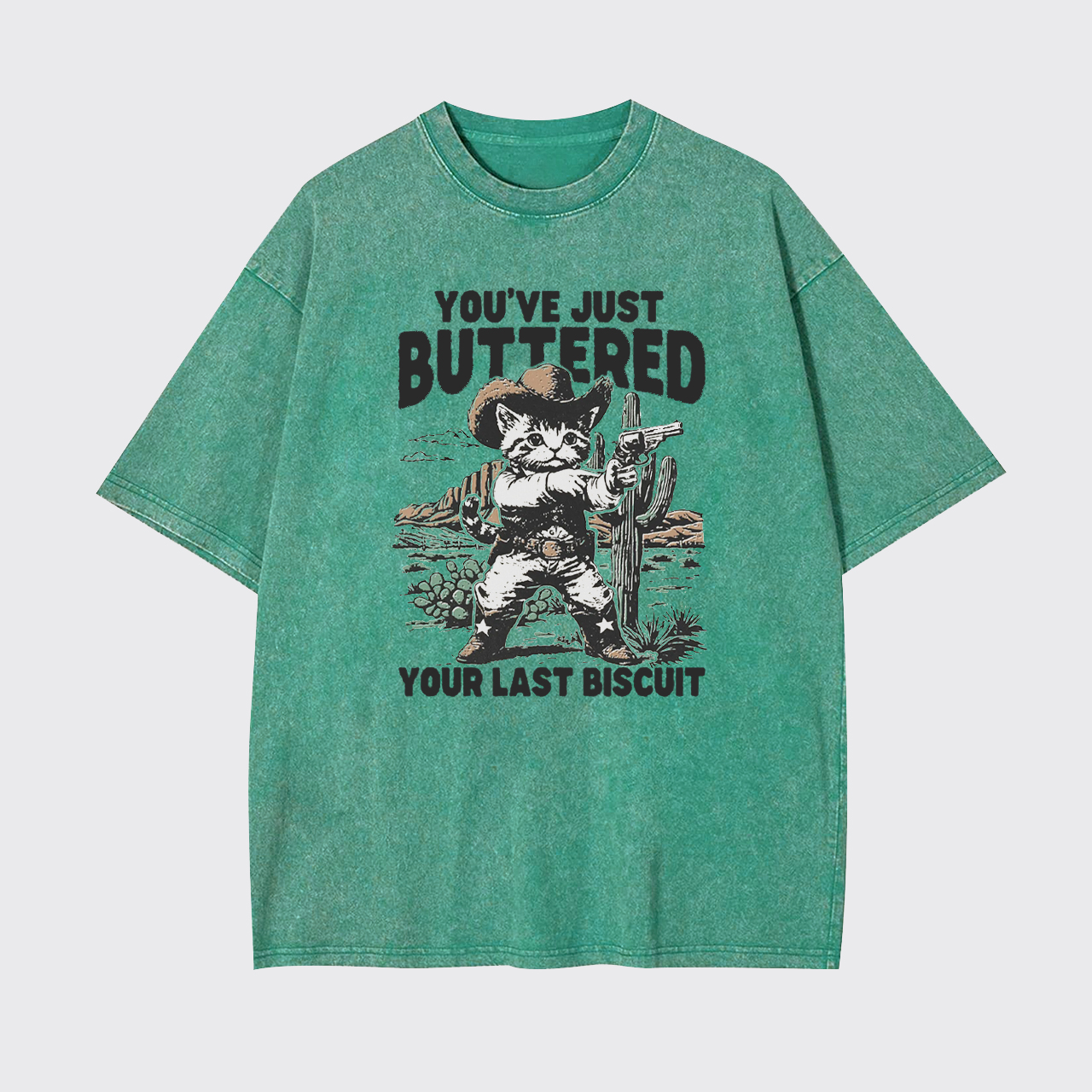 Funny Western Cat Garment-dye Tees