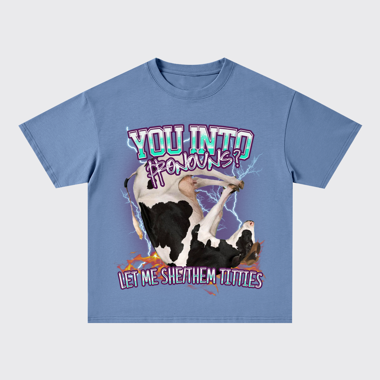 You Into Pronouns Let Me She/Them Titties Oversize T-Shirts