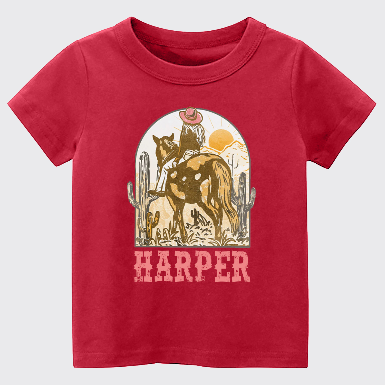 Personalized Pink Cowgirl Kids T-shirt