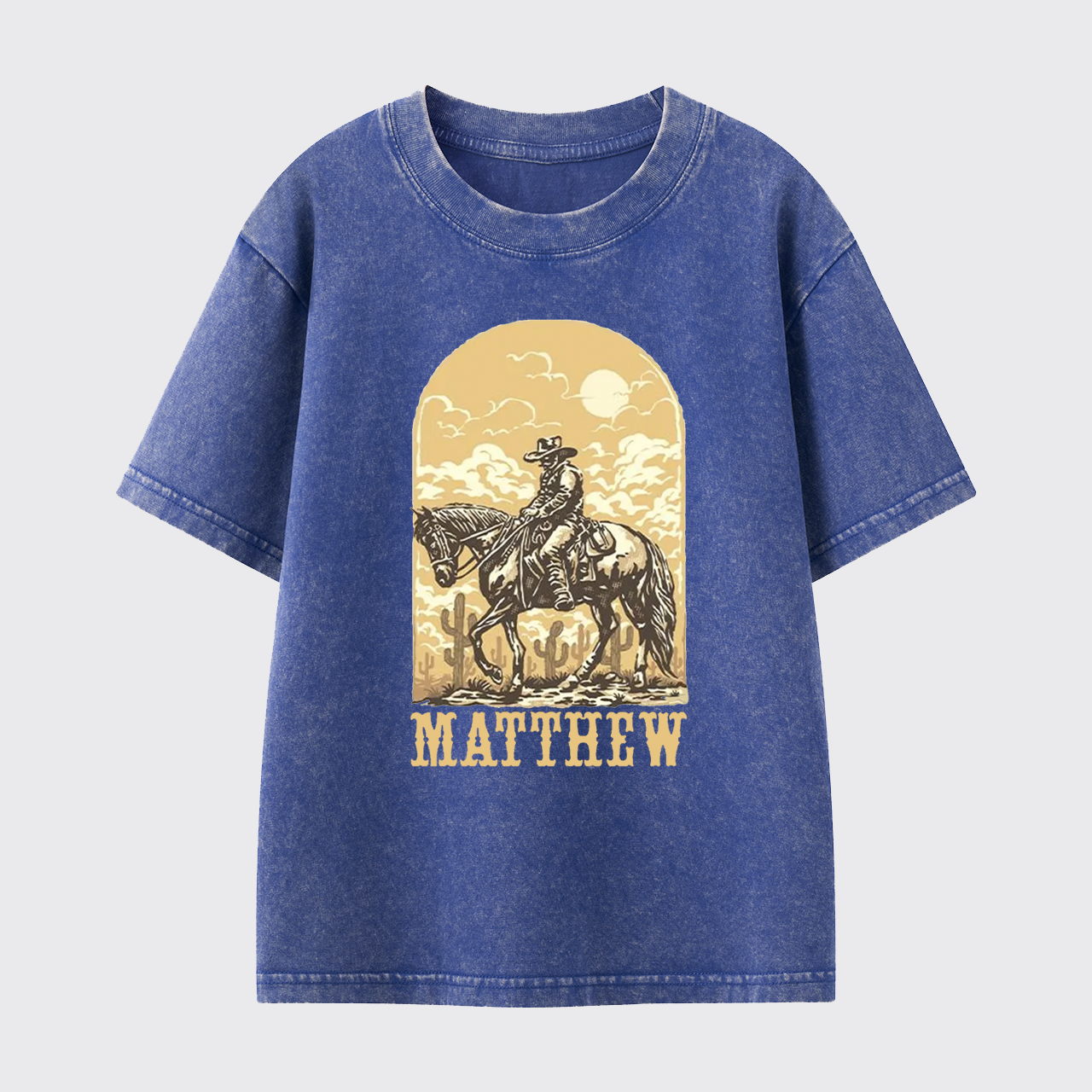 Personalized Cowboy Kids Washed Toddler T-shirt