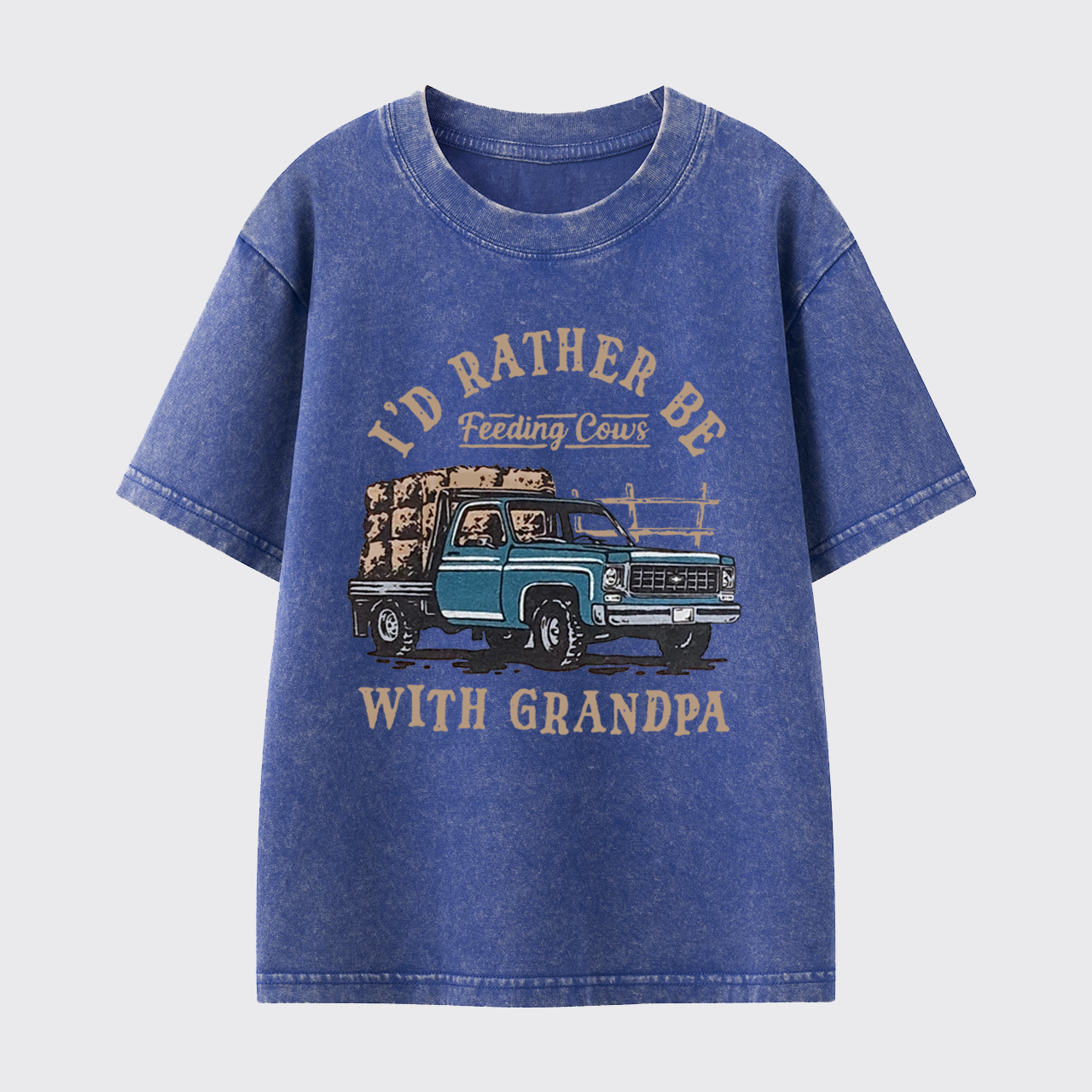 I'd Rather Be Feeding Cows With Grandpa Washed Toddler T-shirt