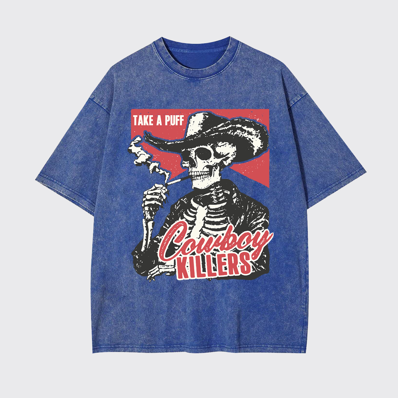 Smoking Skeleton Garment-dye Tees