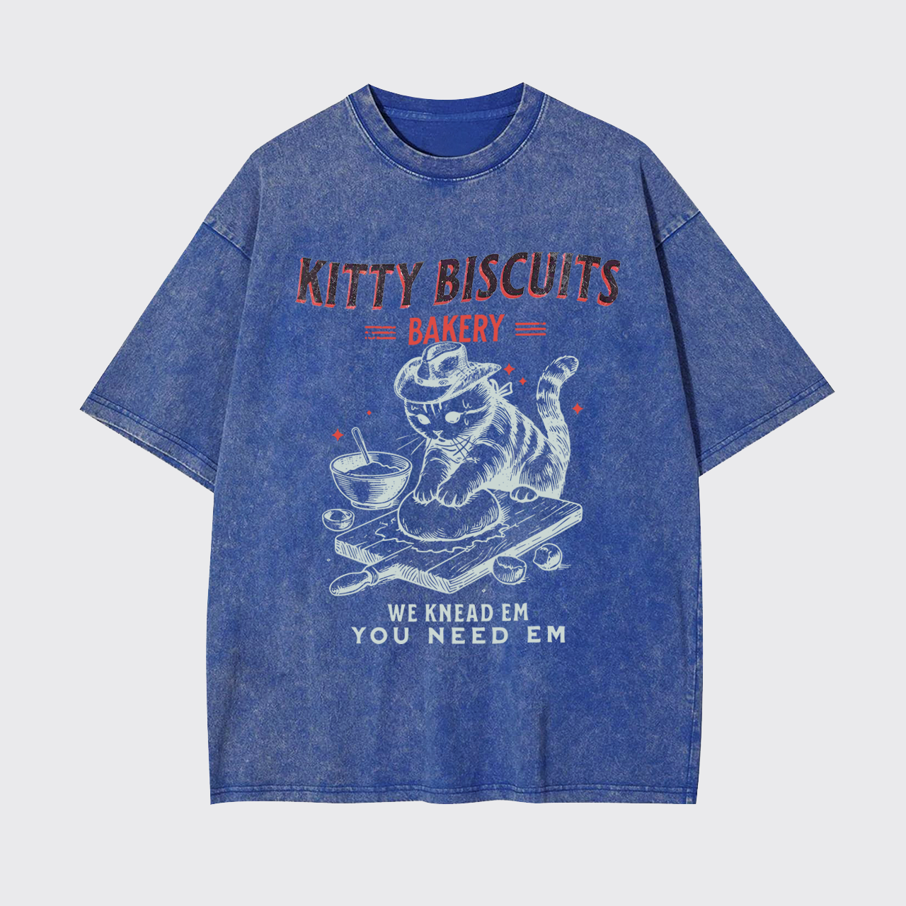Funny Cat Biscuits Bakery Garment-dye Tees