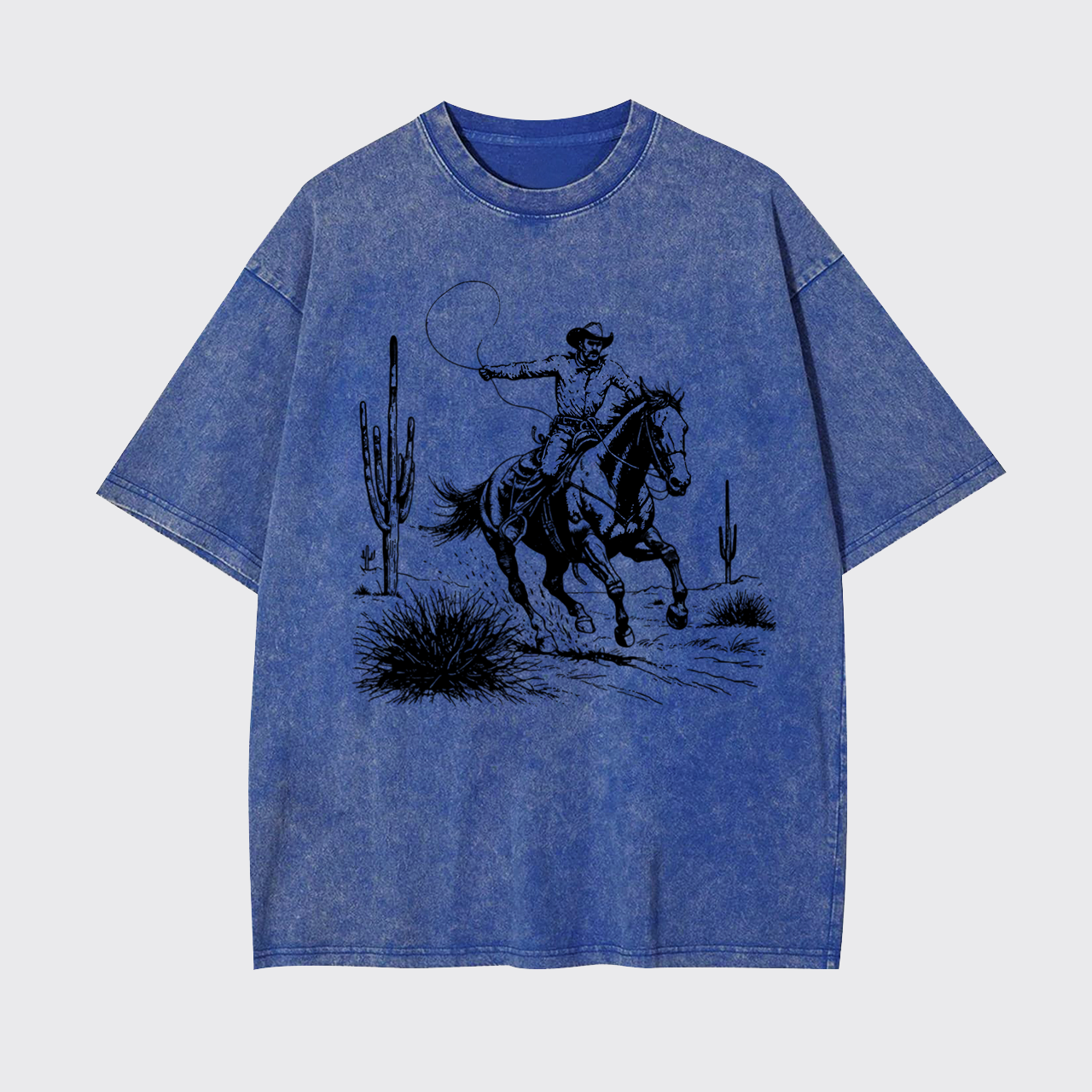 Western Cowboy Vintage 90s Grunge Rodeo Garment-dye Tees