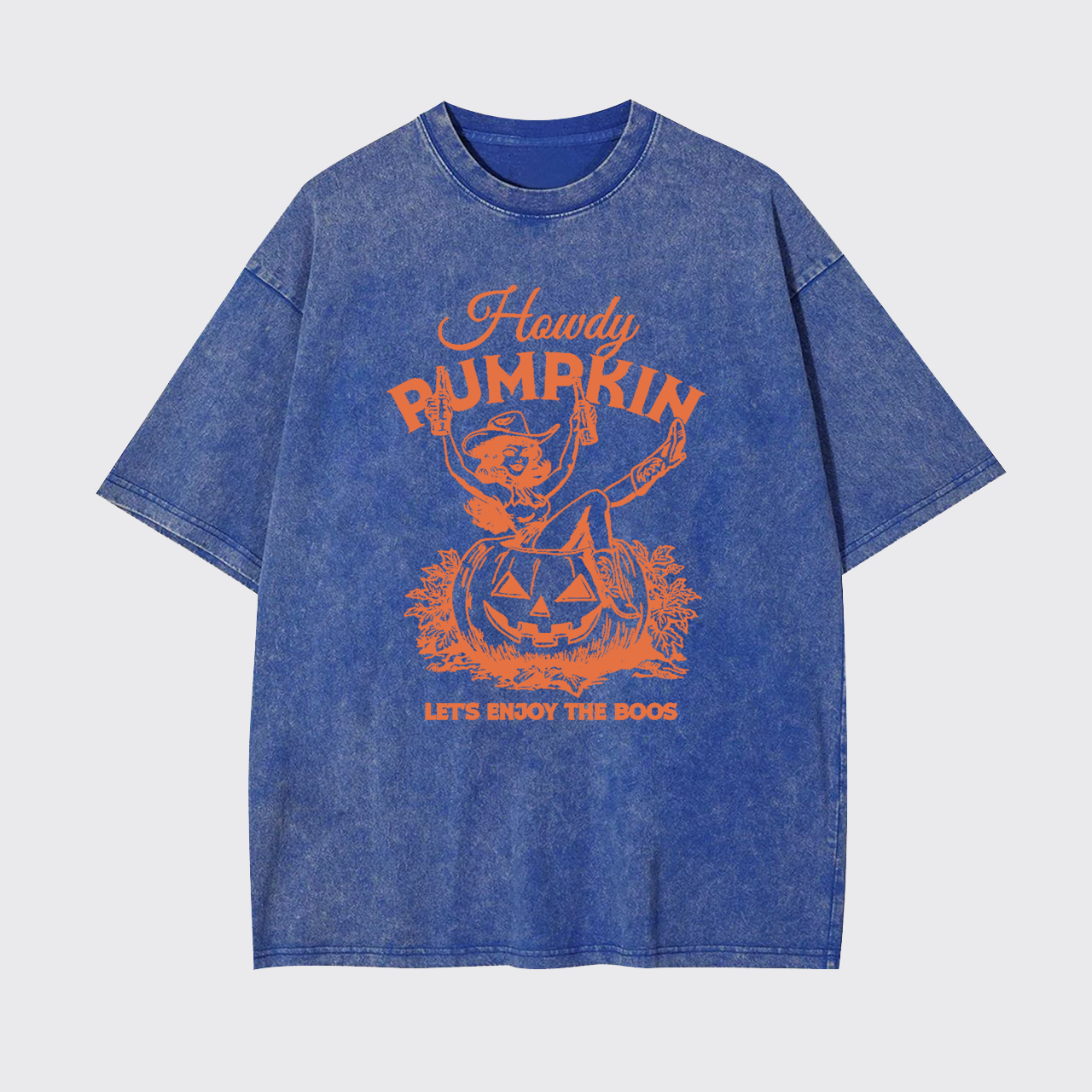 Howdy Pumpkin Halloween Cowgirl Boos Garment-dye Tees