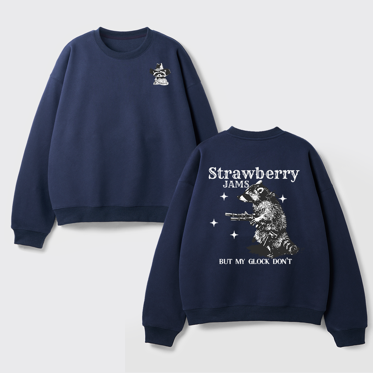 Snarky Sayings-Strawberry Jams But My Glock Don't Fleece Sweatshirt