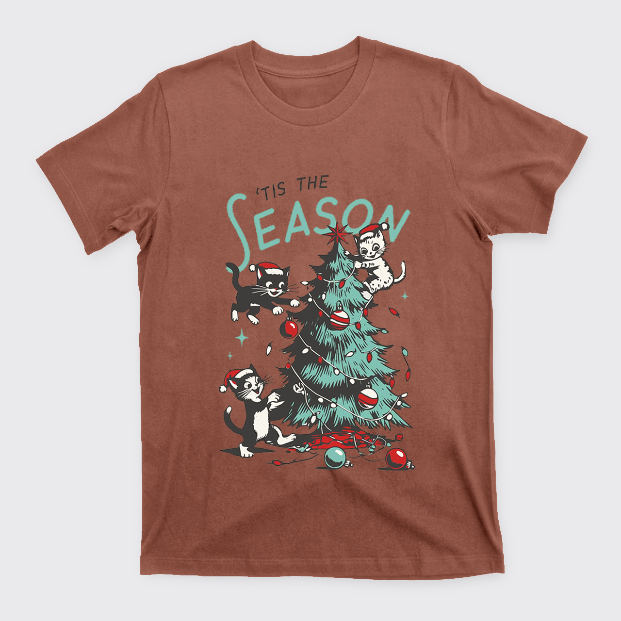 Cats Messing with Christmas Tree T-Shirts
