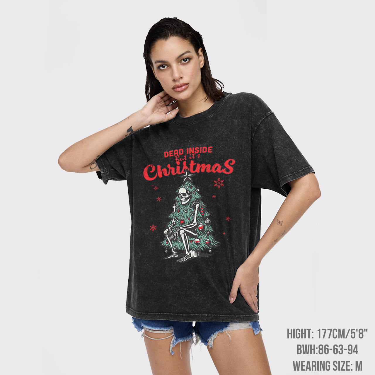 Dead Inside But it's Christmas Garment-dye Tees