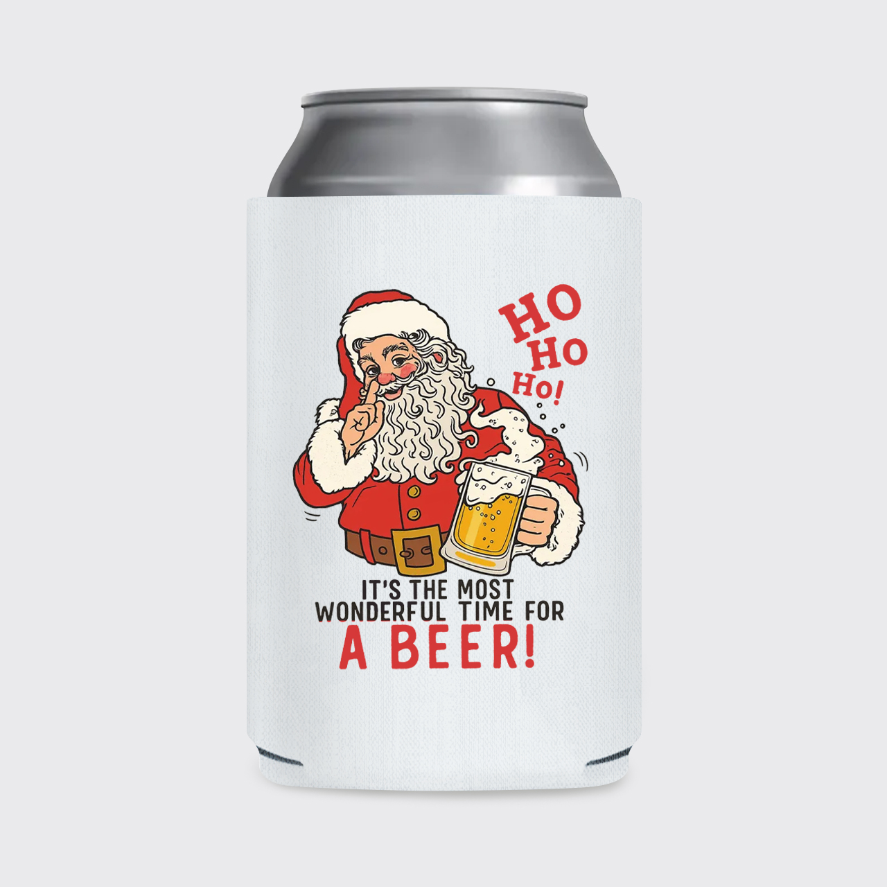 Santa Beer Christmas Koozie