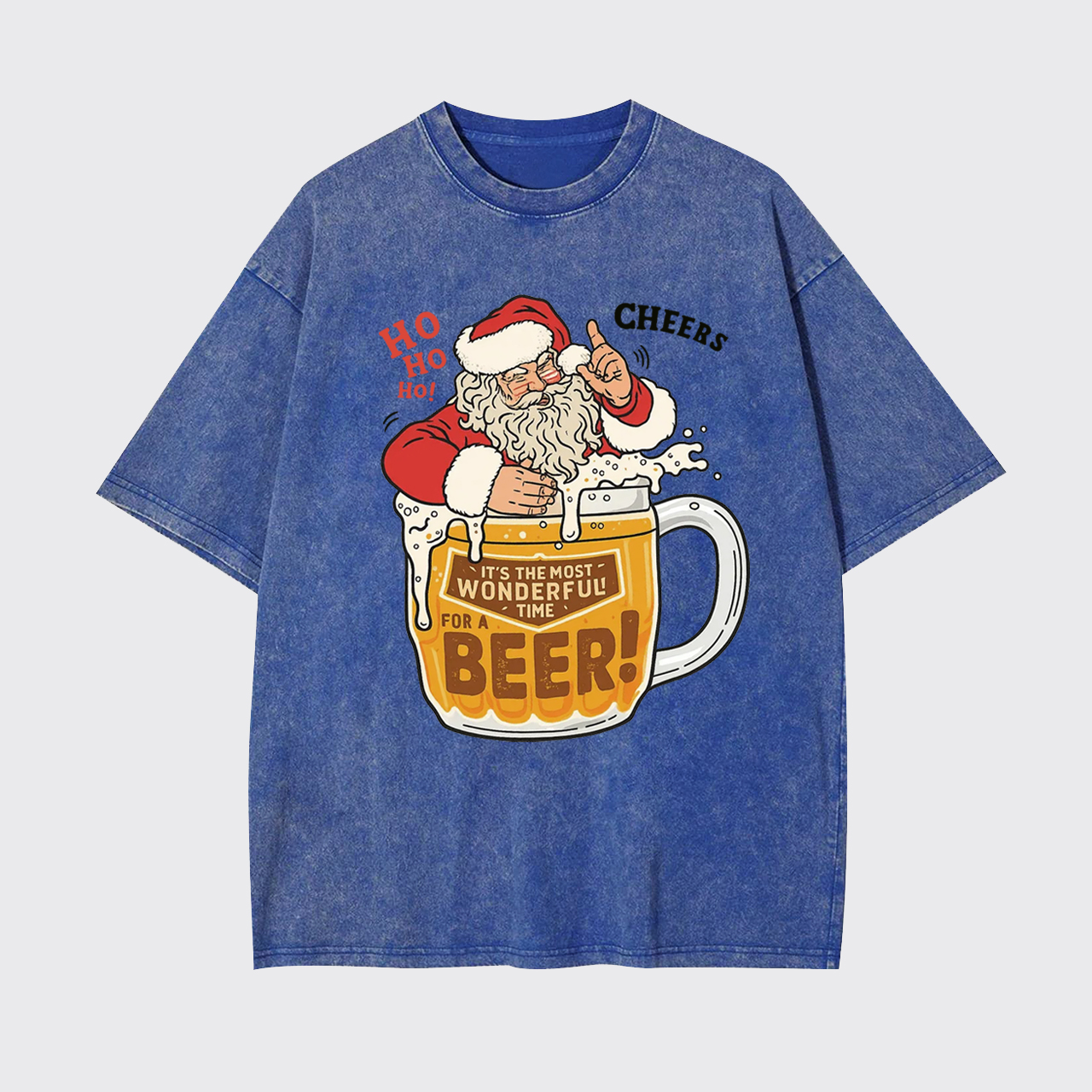 Funny Santa With Beer Garment-dye Tees