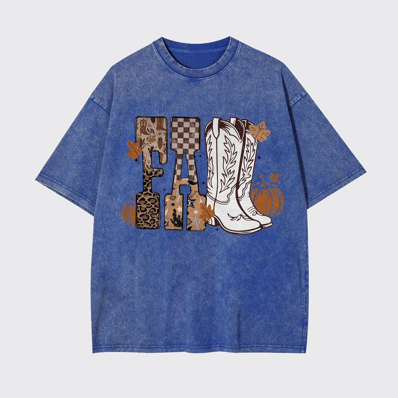 Western Cowgirl Boots Fall Garment-dye Tees