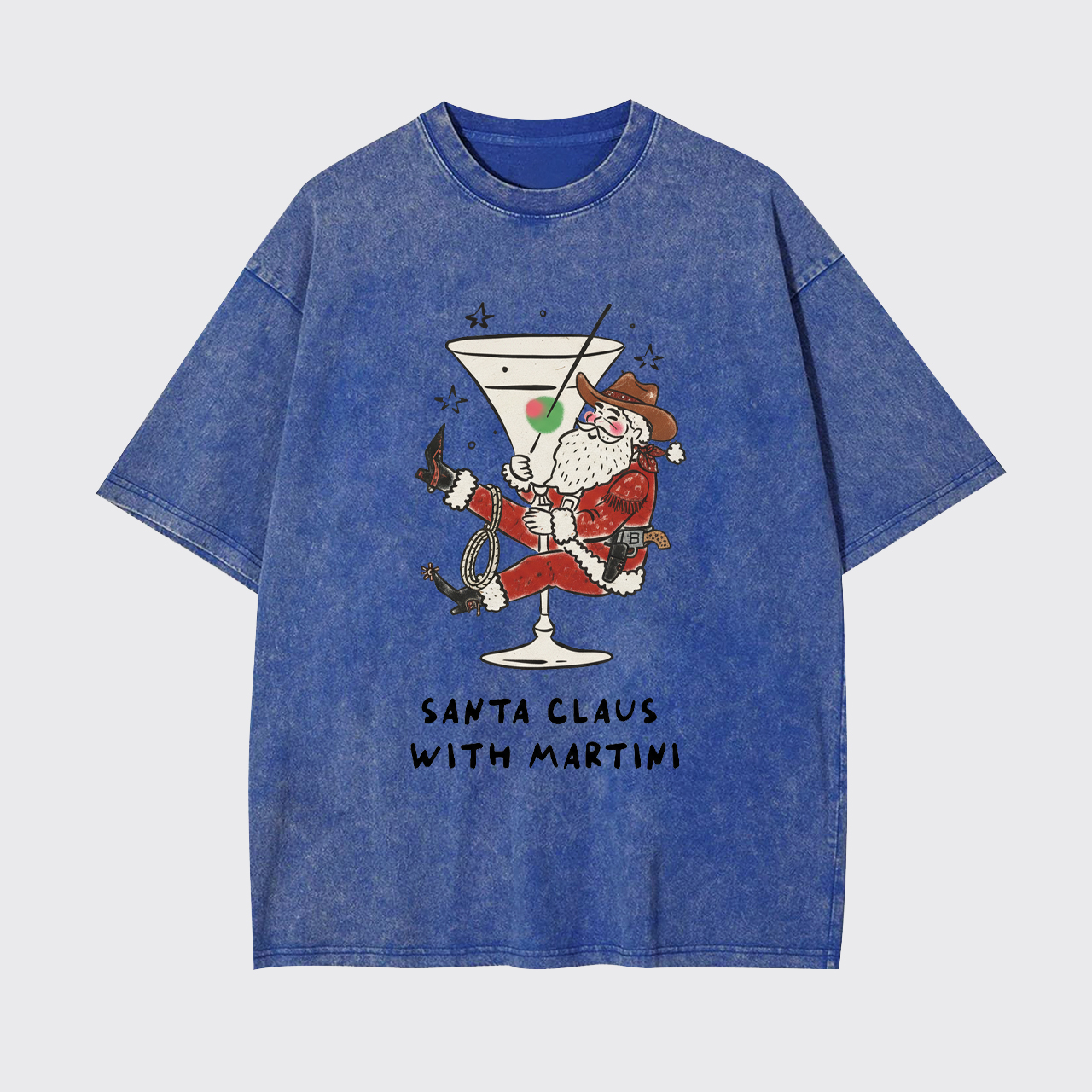 Santa Claus with Martini Garment-dye Tees