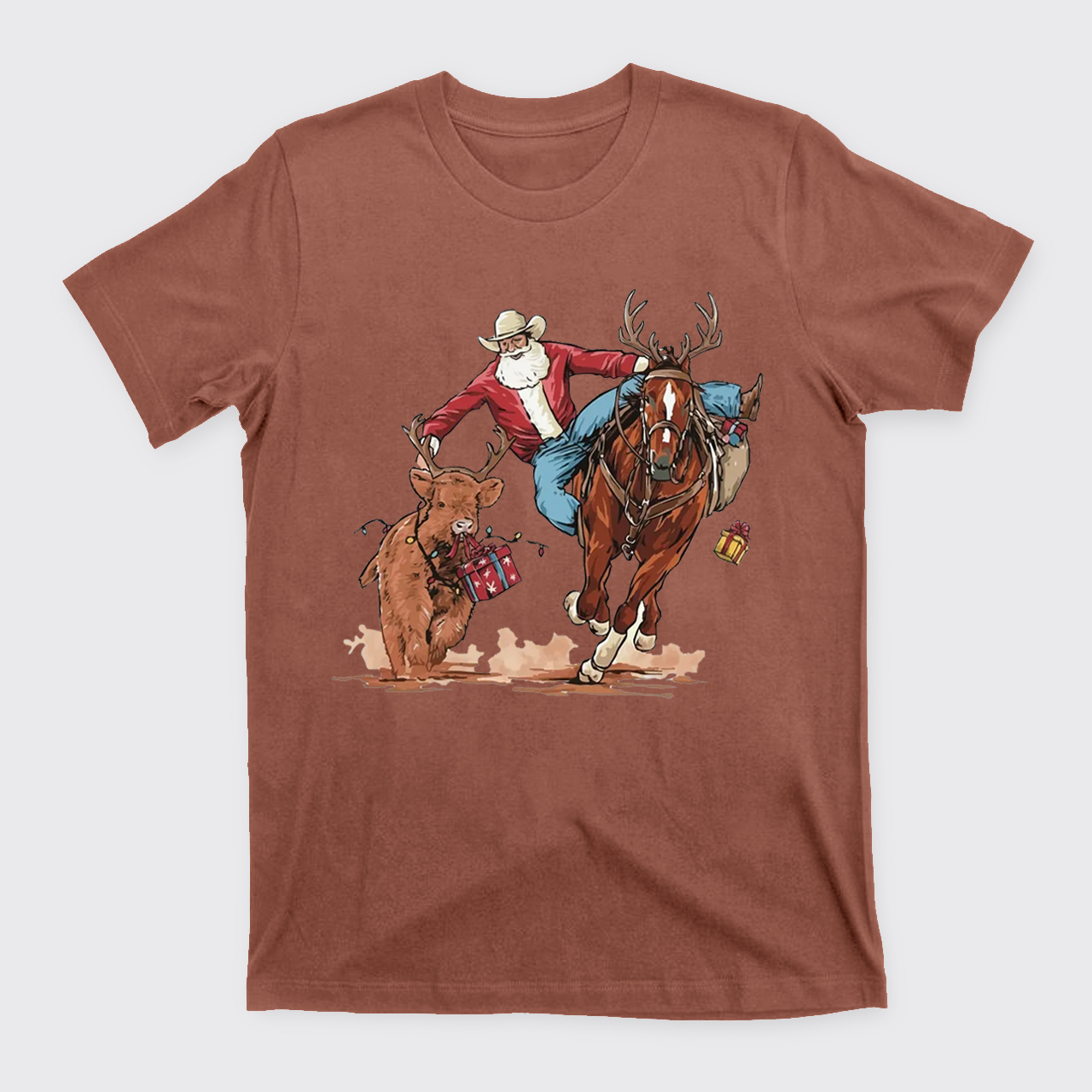 Western Cowboy Santa Christmas T-Shirts