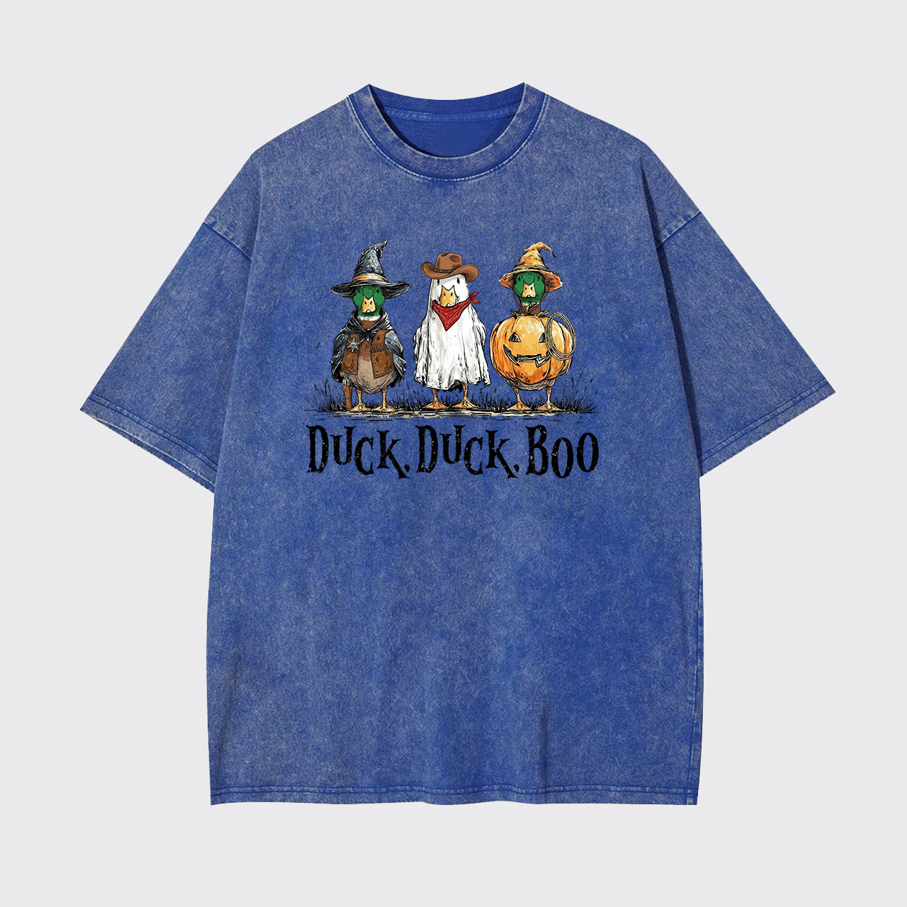Duck Duck Boo Funny Goose Halloween Garment-dye Tees