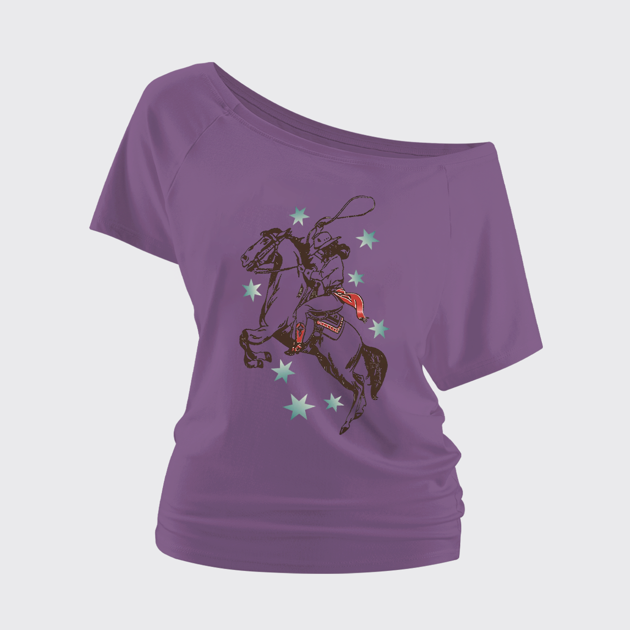 Western Cowgirl Rodeo Off Shoulder Top