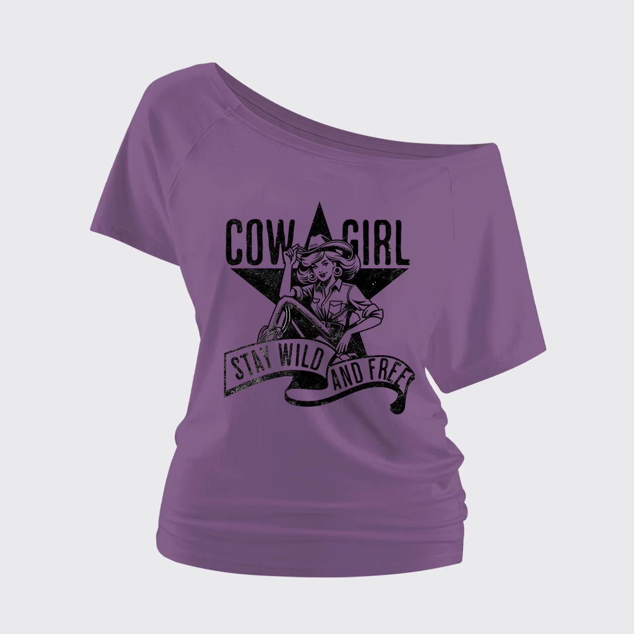 Cowgirl Wild and Free Off Shoulder Top