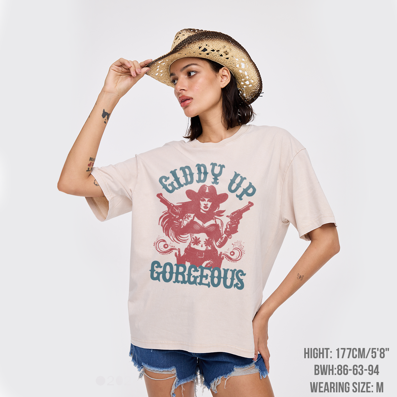 Western Cowgirl Giddy Up Garment-dye Tees