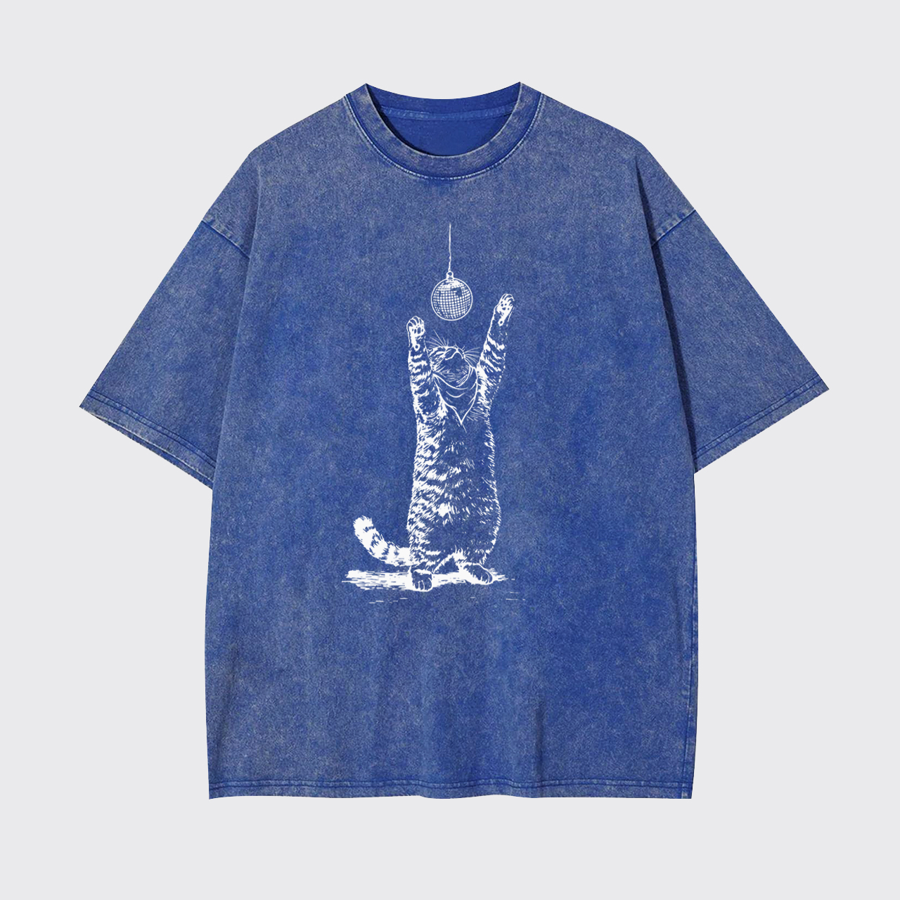 Vintage Cat Disco Ball Garment-dye Tees