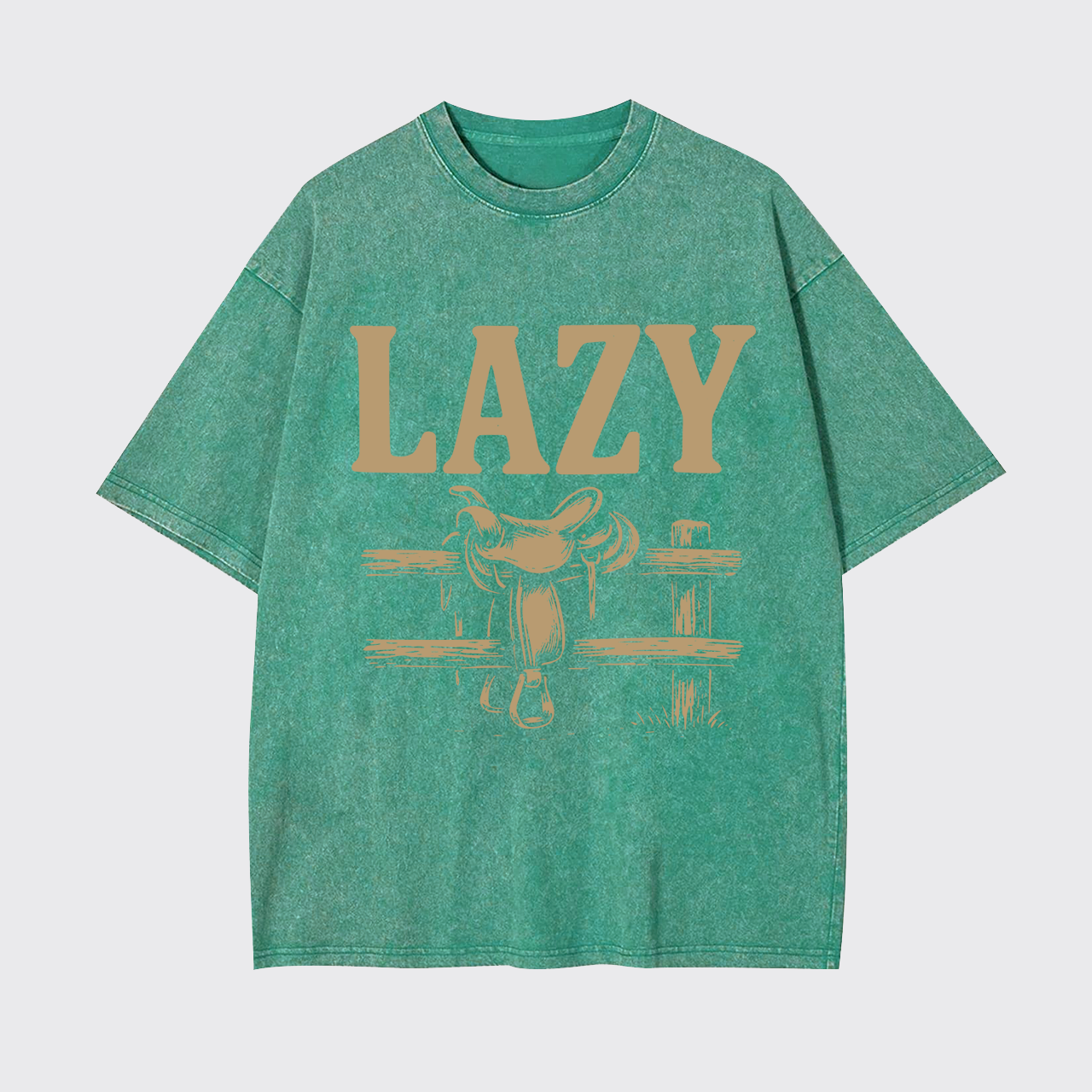Lazy Cowboy Saddle Garment-dye Tees
