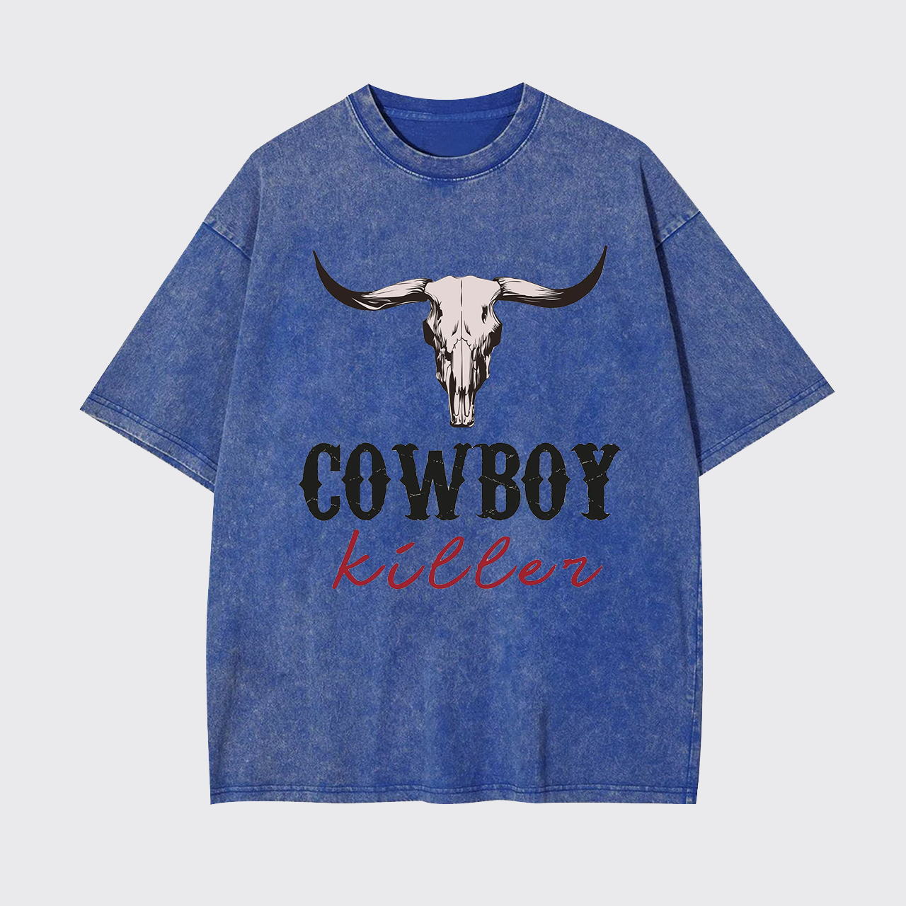 Boho Bull Skull Cowboy Killer Garment-dye Tees