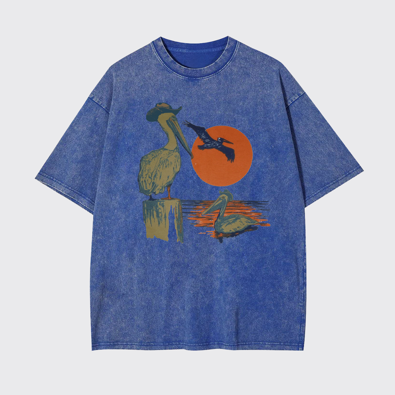 Western Sunset Cowboy Pelican Garment-dye Tees