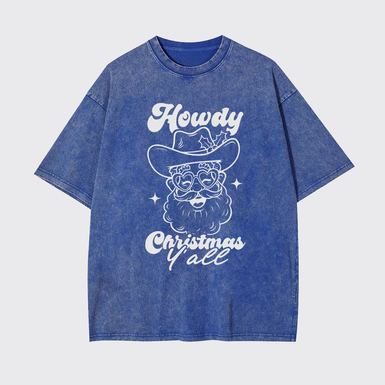 Howdy Christmas Cowboy Santa Garment-dye Tees